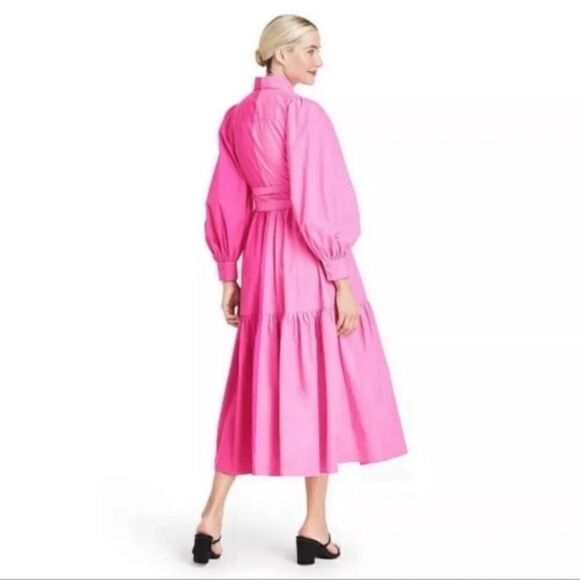 Christopher John Rogers x Target Two-Tone Pink Maxi Shirt Dress - Picture 5 of 12